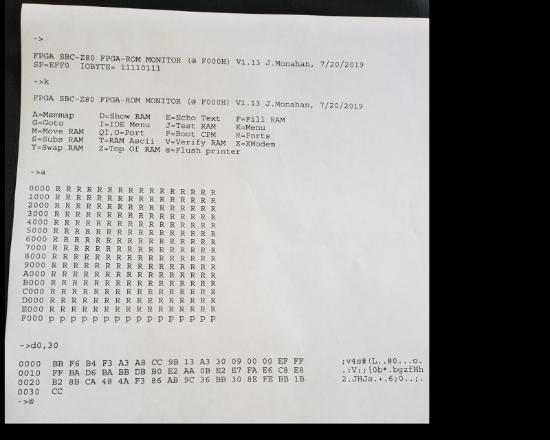 Printer Output