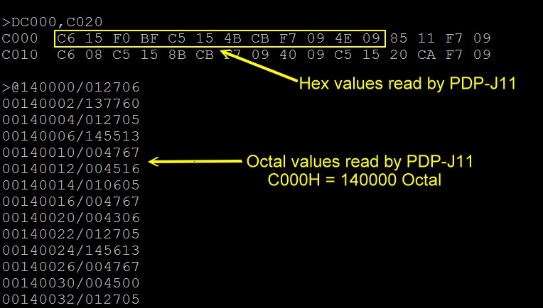Hex values