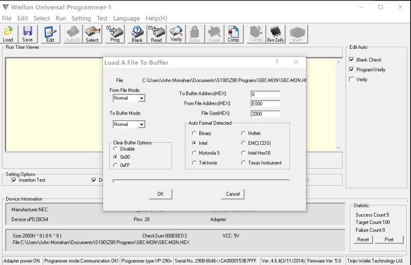 VP-290 Programmer Image