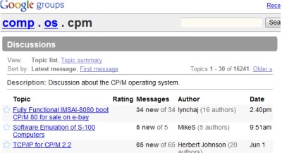 Comp-OS-CPM Web Site